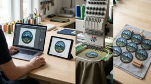 Custom patch ordering process from design to finished patch